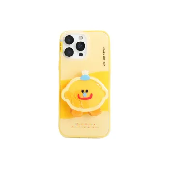 Wei Xin Acrylic Material Yellow Lemon Figure Stand Phone Cases Compatible With IPhone 16/15 Pro Max/Apple 13/14 Pro/Max