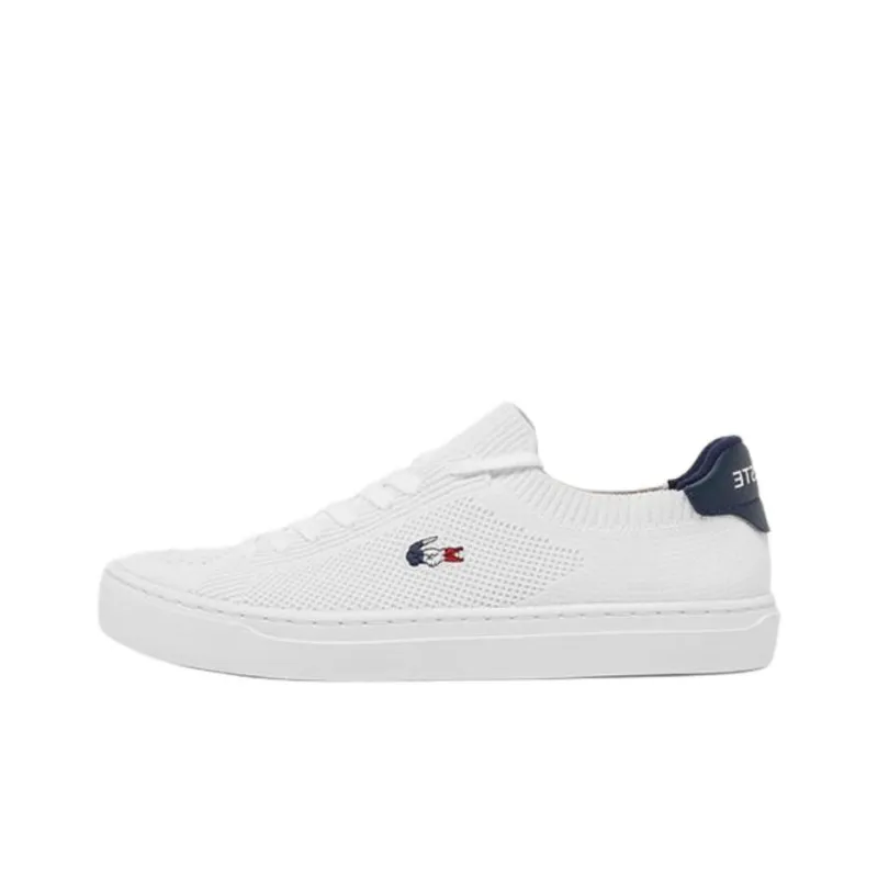 LACOSTE Anti Slip Wear Resistant Low Top Skateboard Shoes Women's White-0