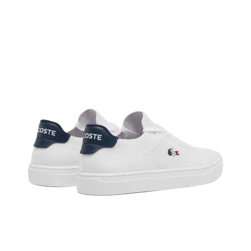 LACOSTE Anti Slip Wear Resistant Low Top Skateboard Shoes Women's White-3