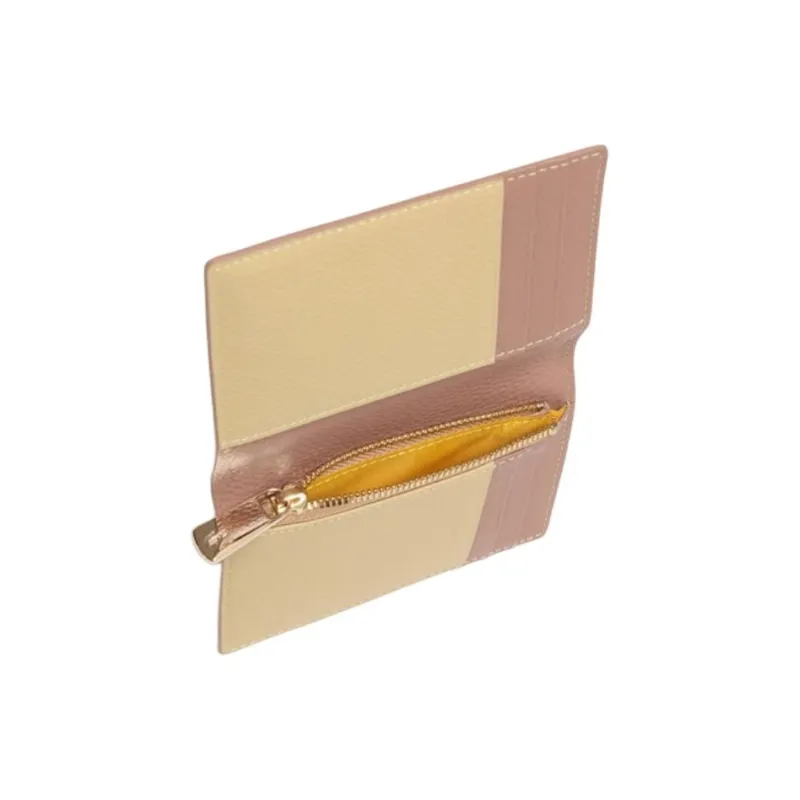 LACOSTE Leather Wallet Unisex Pink Beige-4