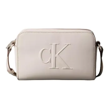 CALVIN KLEIN Polyurethane Camera Bag, Shoulder Bag Women's Bellflower White