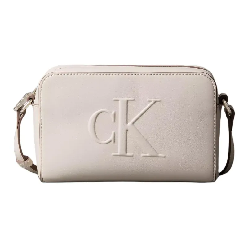 CALVIN KLEIN Polyurethane Camera Bag, Shoulder Bag Women's Bellflower White-0