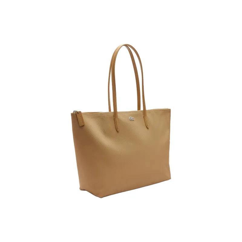 LACOSTE Synthetic Leather Tote Bag, Shopping Bag, Handbag Tubas Women's Beige-1