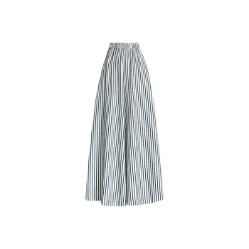 HTHK Casual Pants Women's Black White Stripes