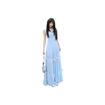 XIANSINIAO Slip Dresses Women's Blue