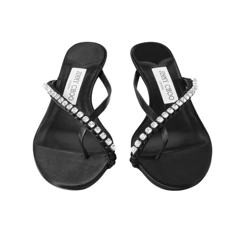 Jimmy Choo Flip Flops Women's Black-4