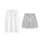 White+Heather Gray[Tank Top Clothing Sets]
