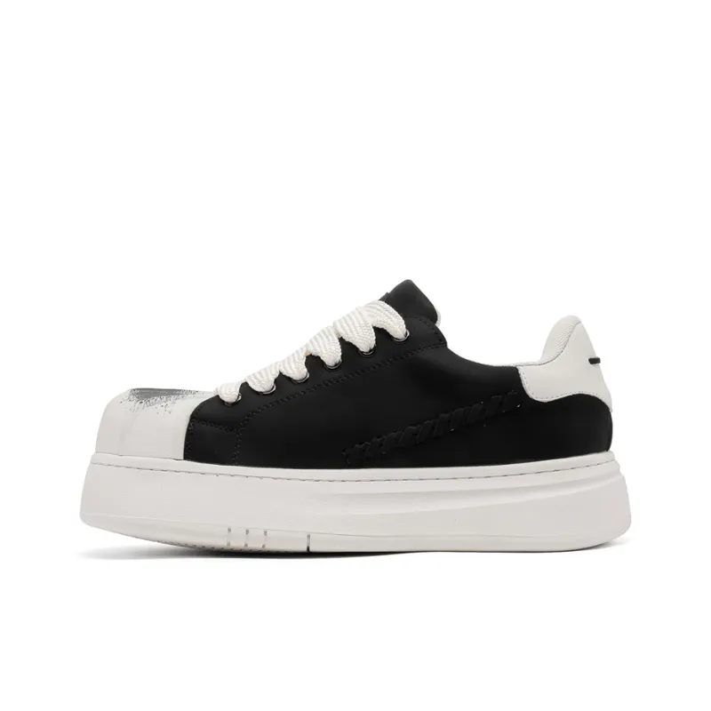 WEISHIBANGWEI Height Increasing Low Top Skateboard Shoes Men's Black-0