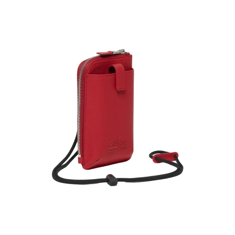 LACOSTE PU Cell Phone Pouch Women's Red-1
