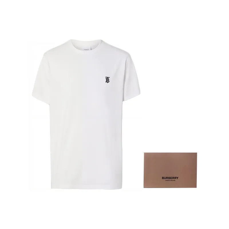 Burberry Monogram Motif Embroidered T shirt-6