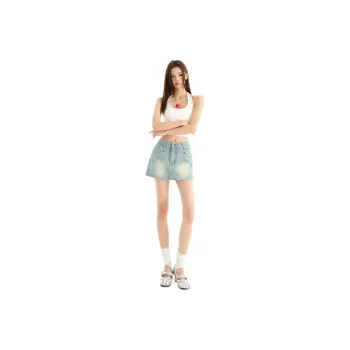 Rose Denim Short Skirts Women's