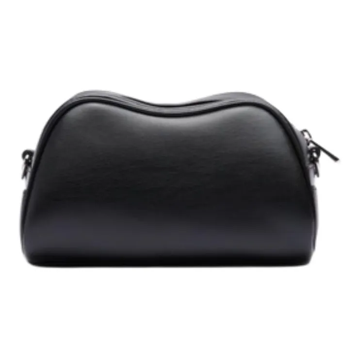 LACOSTE Cow Leather Shoulder Bag, Crossbody Bag Mini Women's Black-2