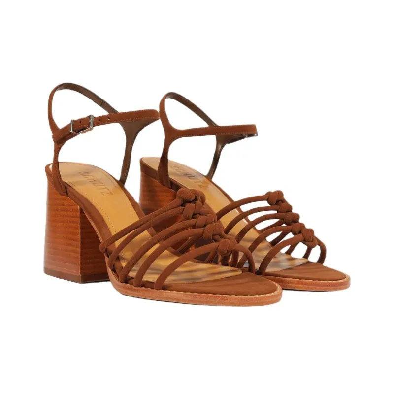 Schutz Sandy One Strap Sandals 9cm Women's Brown-2