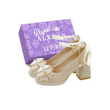 Alxnan Chunky Heel High Heels Women's Champagne