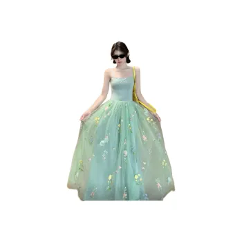 Mu Xiao Xin Slip Dresses Women's Green