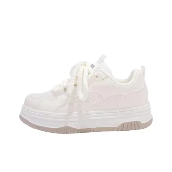 Puppytown Slip Resistant Coverage Low Top Skateboard Shoes Women's Ecru