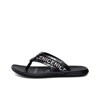 Eminu Quiet Odor Resistant Flip Flops Men's Black