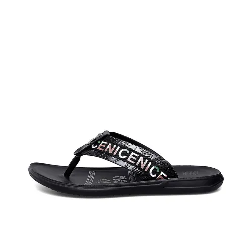 Eminu Quiet Odor Resistant Flip Flops Men's Black