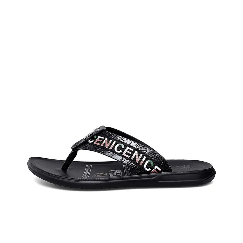 Eminu Quiet Odor Resistant Flip Flops Men's Black-0