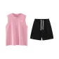 Pink+Black[Tank Top Clothing Sets]