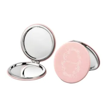 YASHILANDAI Pink Small Circle Mirror Portable And Lightweight