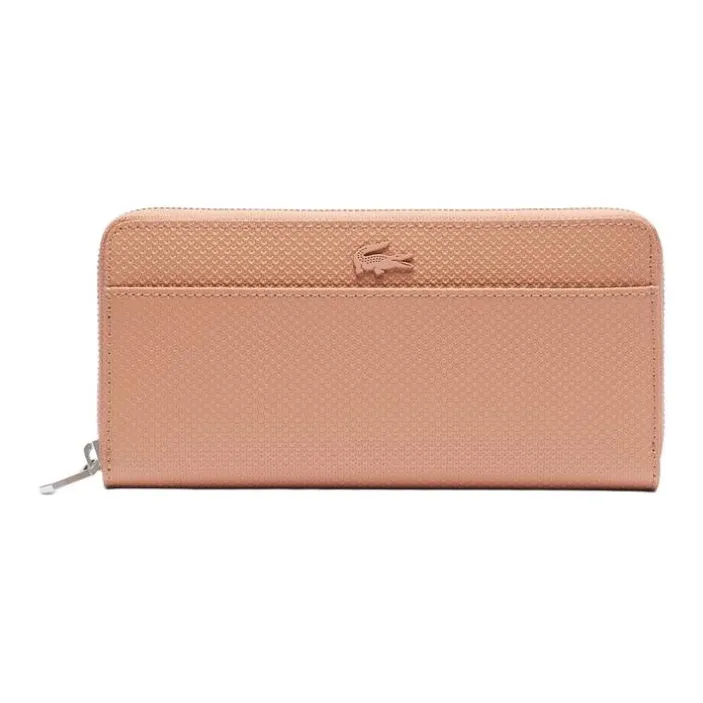 LACOSTE Cow Leather Wallet Tubas Women's Beige-0
