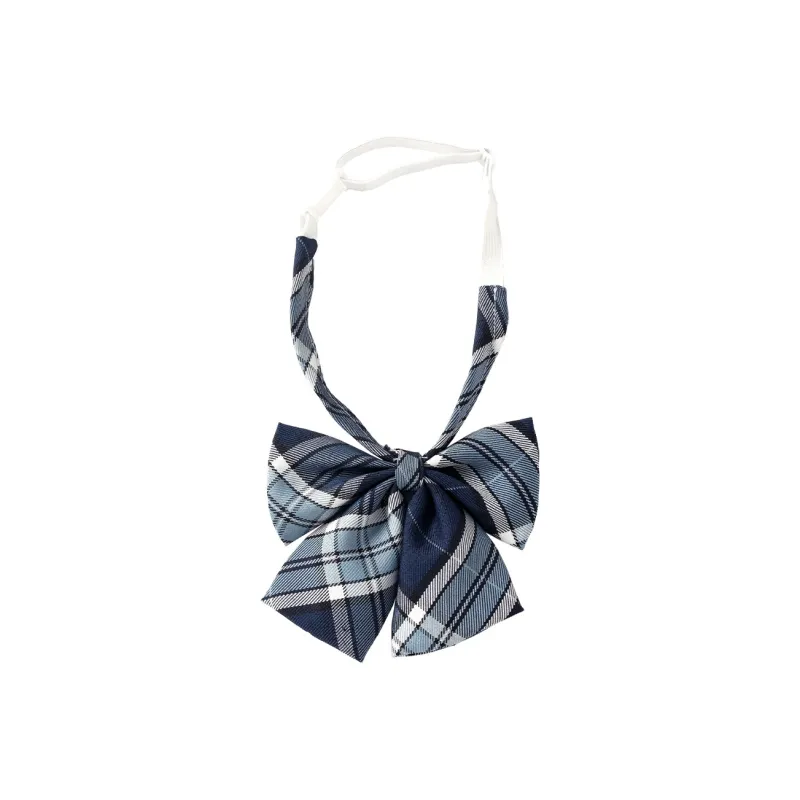 RIMUXINGHE Casual Short Skirts Women's [Kotani Eri 43cm]Plaid Skirt+Bow Tie-5