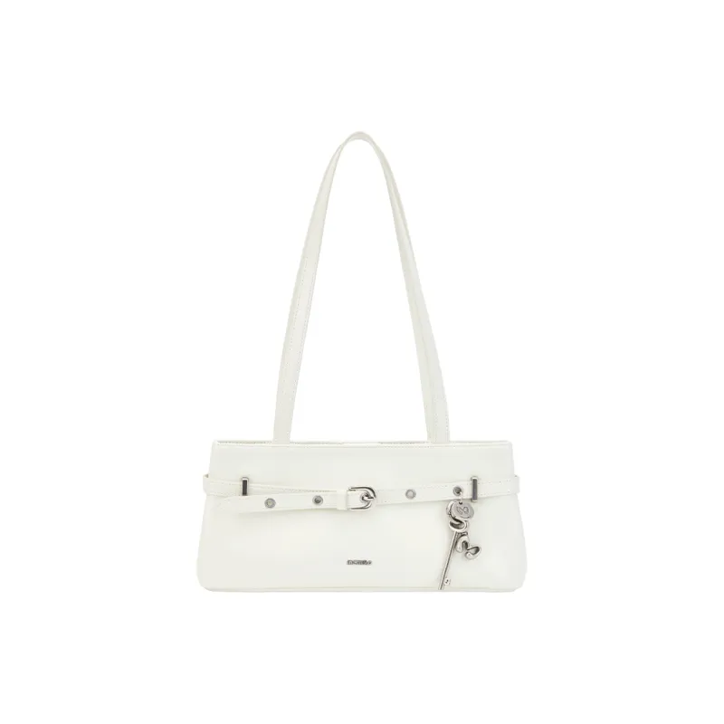 MCMIKO Split Cow Leather Shoulder Bag Regular Women's Cool And Fresh White-1