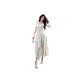 Mu Xiao Xin Slip Dresses Women's Apricot