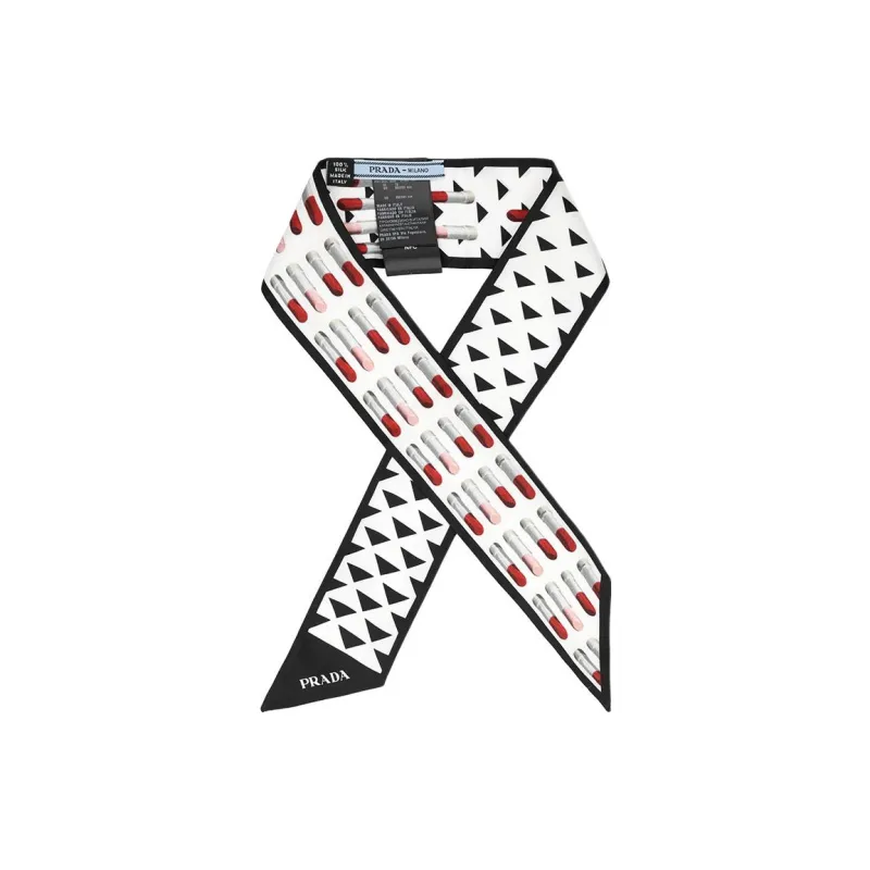 PRADA Silk Scarves Unisex White-1