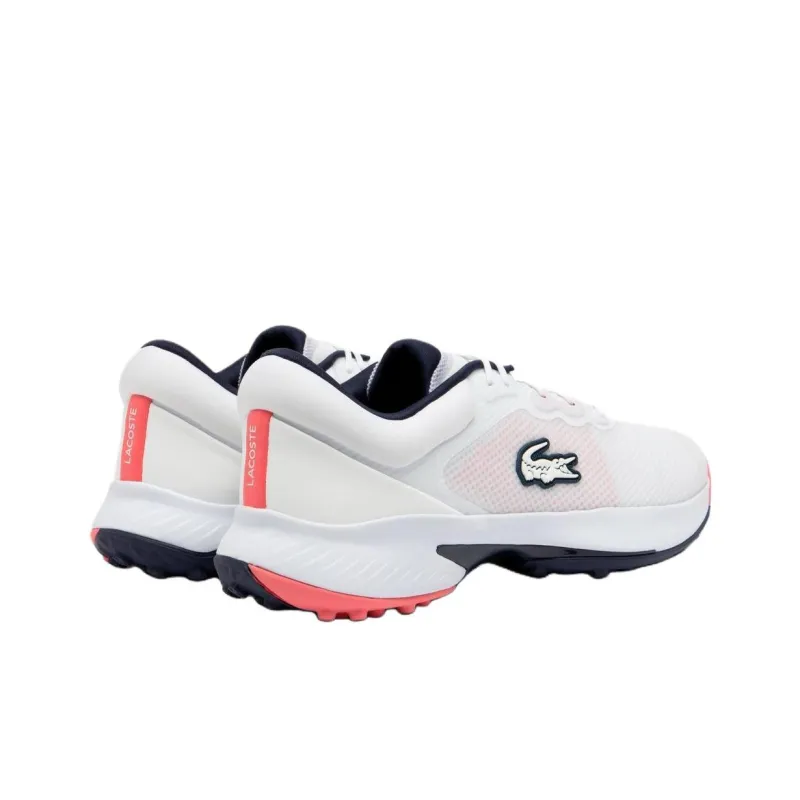LACOSTE Anti Slip Wear Resistant Low Top Golf Shoes Women's White Red-2