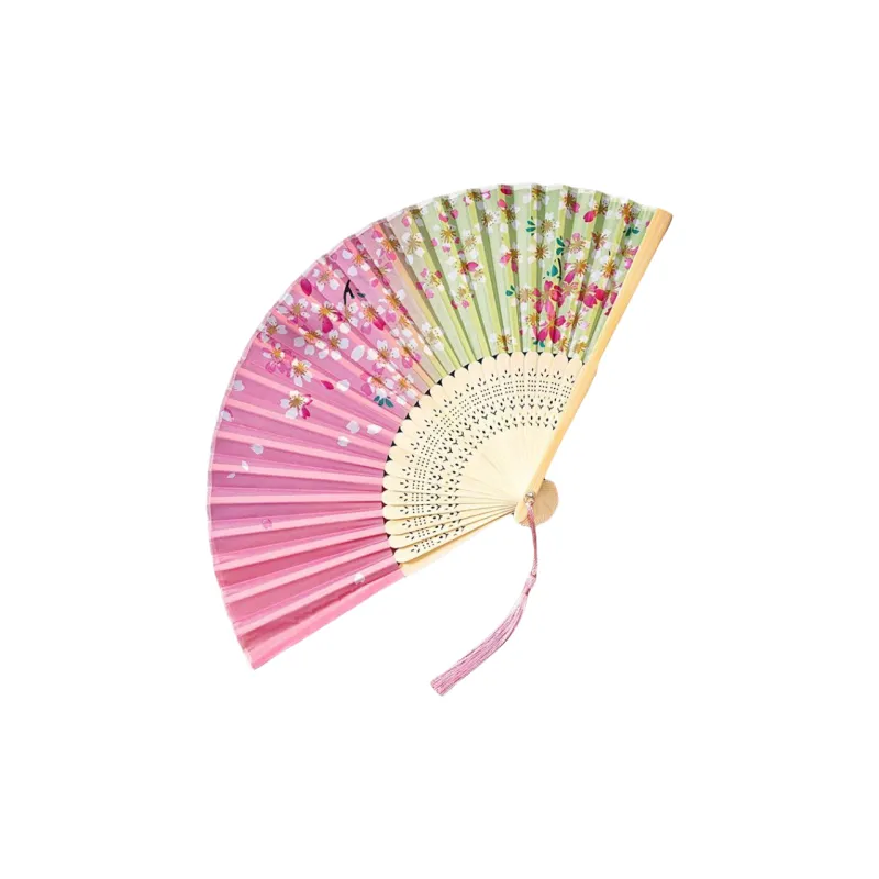 JINGDI Twill Damask And Silk Foldable Small Fan-8