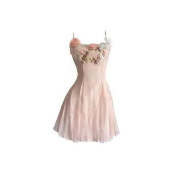 DOKZB Slip Dresses Women's Light Pink