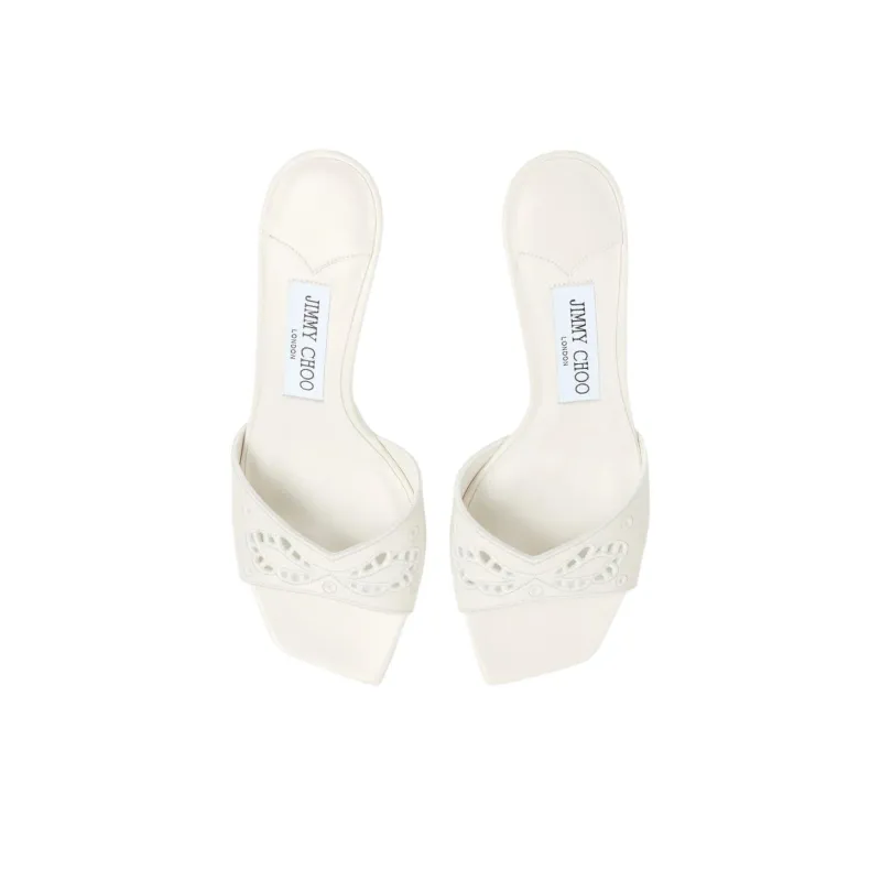 Jimmy Choo Slide Slippers 7cm Women's Latte-4