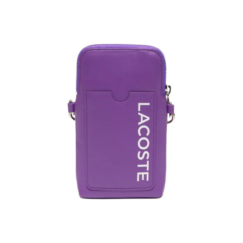 LACOSTE Synthetic Leather Shoulder Bag Women's Purple-2