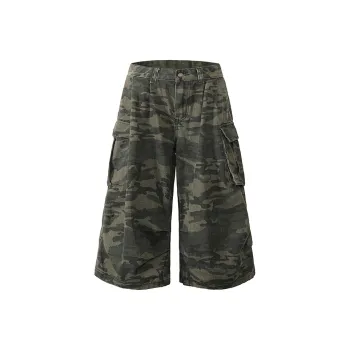 OPMO Denim Shorts Unisex Green