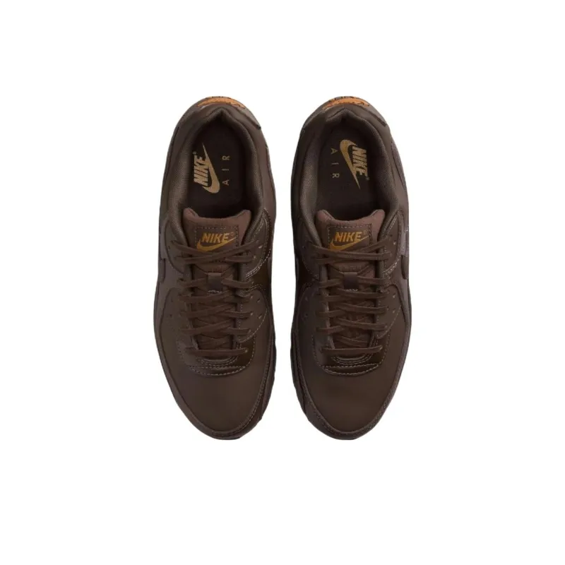 Nike Air Max 90 Anti Slip Wear Resistant Low Top Casual Running Shoes Unisex Brown-3