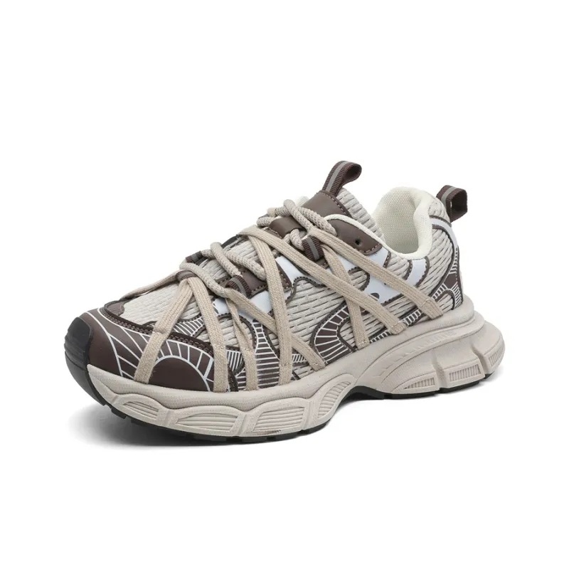AMICNIEGD Breathable, Slip Resistant, And Abrasion Resistant Low Top Chunky Sneakers Men's-12