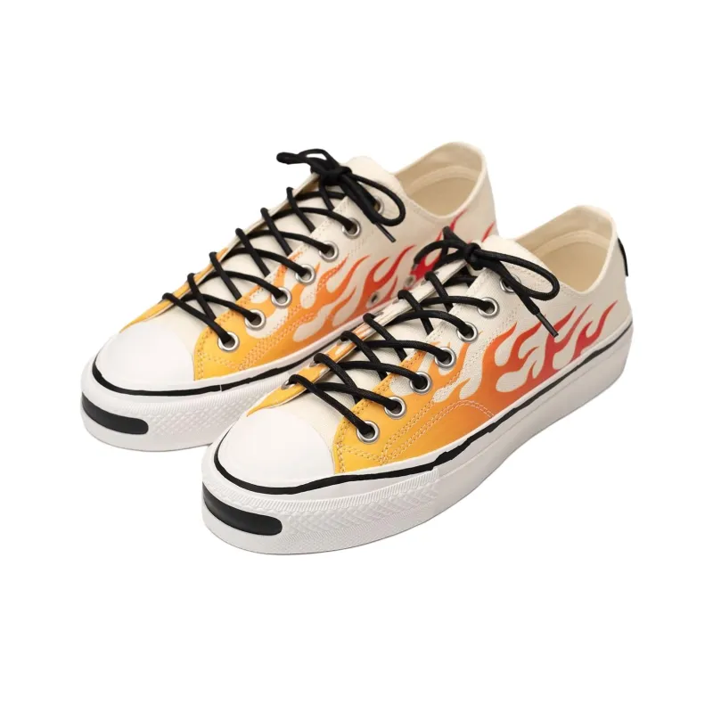 MIHARA YASUHIRO 'Joey'Fire Pattern Vulcanized Low Top Skateboard Shoes Unisex-2