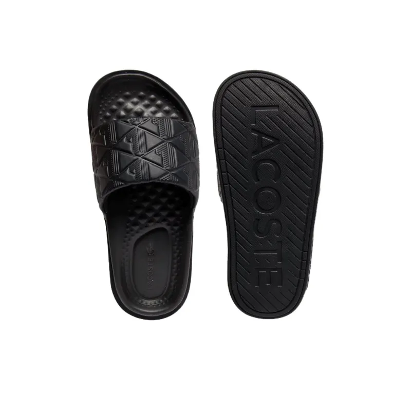 LACOSTE Slip Resistant Abrasion Resistant Slide Slippers Women's Black-3