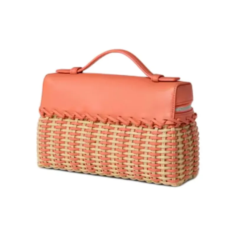 Loro Piana Wicker Handbag Women's Orange-1