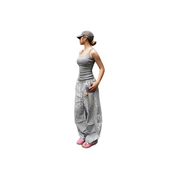 PVPVPV Casual Pants Unisex Plaid