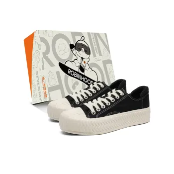 ROBINHOOD Wear resistant, Lightweight, Breathable, And Non slip. Low Top Canvas Shoes Men's Black Box Included