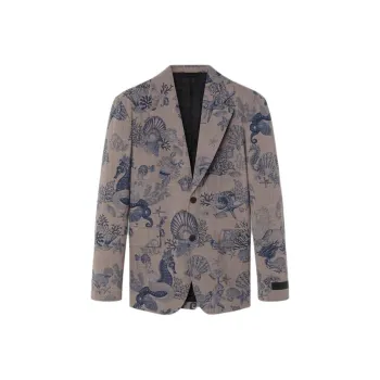 VERSACE Coral Theatre Single breasted Wool Blazer