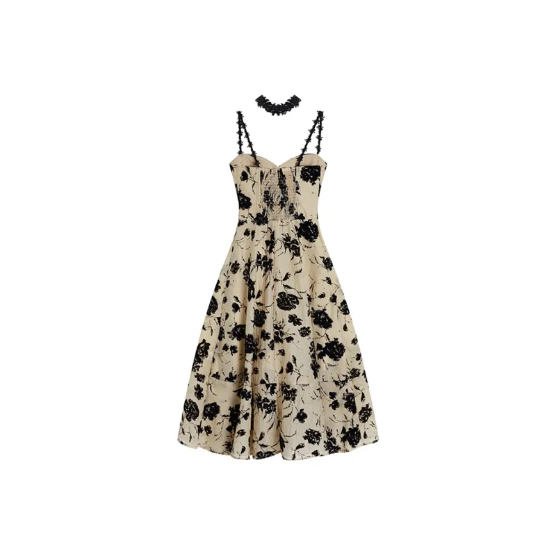 Si Bei'er Slip Dresses Women's Apricot-1
