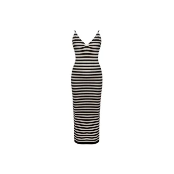 Mu Xiao Xin Slip Dresses Women's Striped Dress
