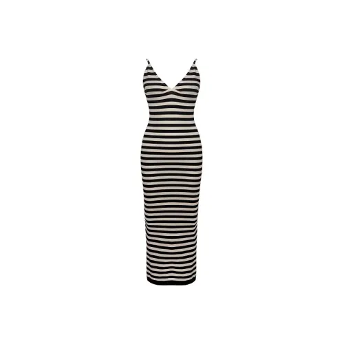 Mu Xiao Xin Slip Dresses Women's Striped Dress