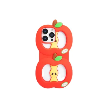 Wei Xin Silicone Material Cut Out Red Green Apple Phone Cases Compatible With IPhone 16/15 Pro Max/Apple 13/14 Pro/Max