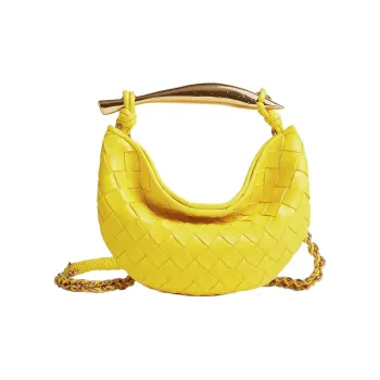 Bottega Veneta Lambskin Shoulder Bag, Crossbody Bag, Handbag Women's Sulfur Color
