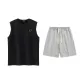 Black+Heather Gray[Tank Top Clothing Sets]